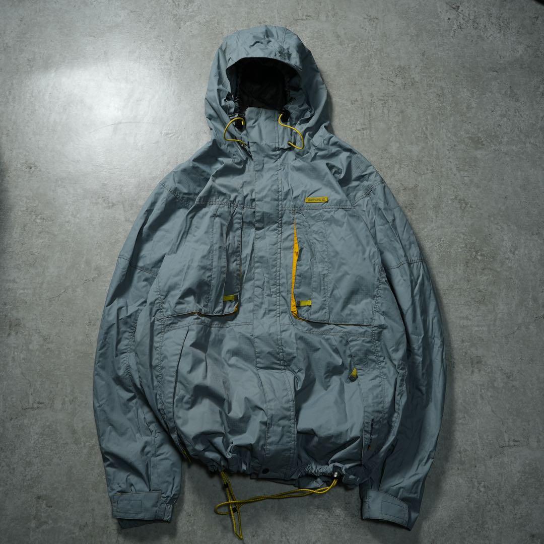 y2k ナイロンシェルジャケットシルバー テック系 archive 00s