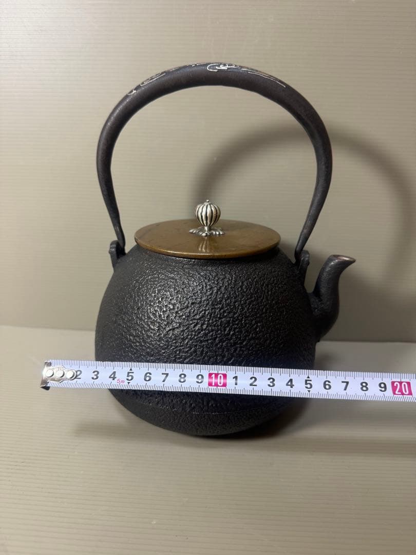 2135  龍文堂　鉄瓶　茶道具　時代物