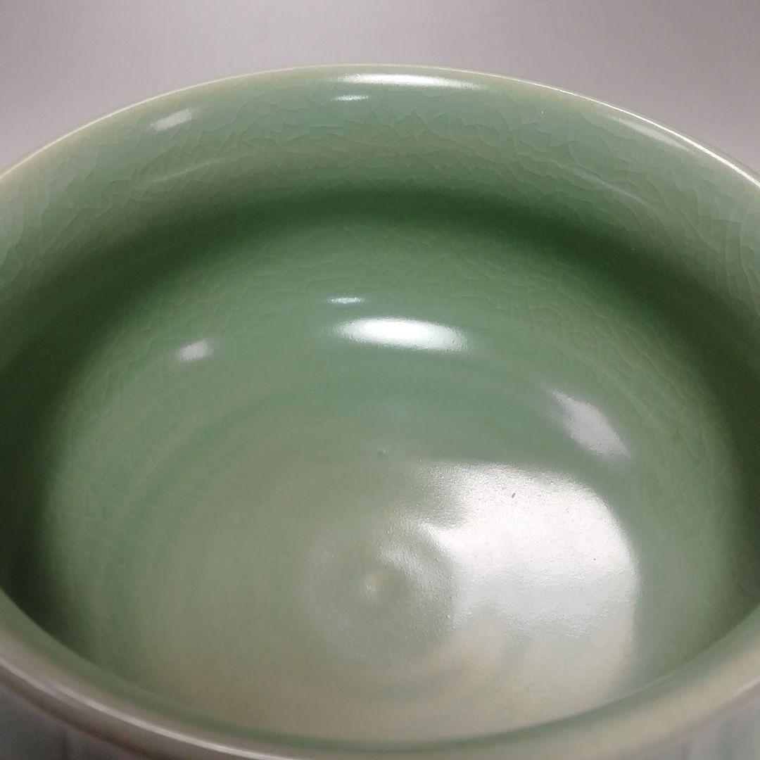 Ｓ３５７　皆具　『韓国陶芸家』『青磁』『青珍陶芸』『梁命煥作』　共箱　茶道具