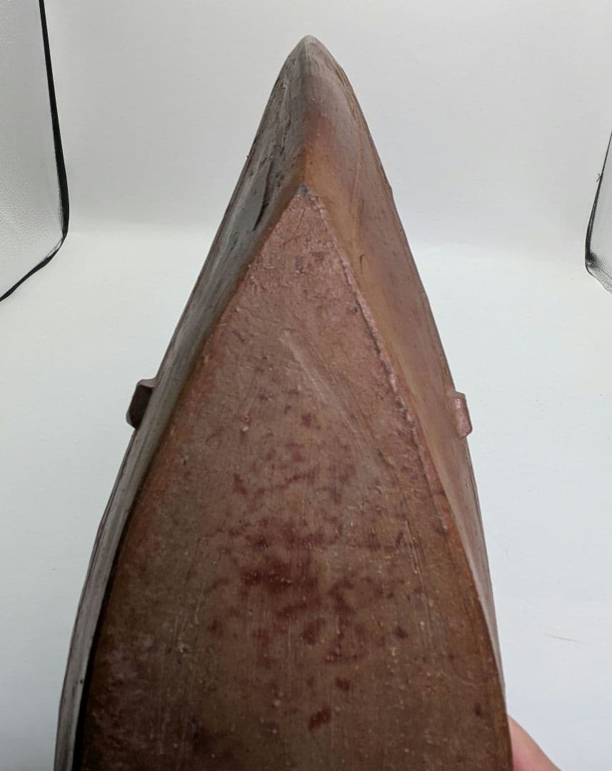 三村陶伯 備前焼 舟型花器 船形水盤 大型花器 フラワーベース 置物 花生 花入