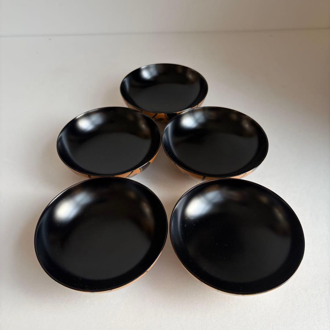 木製漆器　金蒔絵吸物椀五客　お椀　蓋付き椀　雑煮椀　お雑煮椀