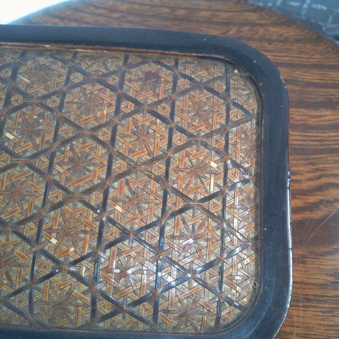 骨董６幾何学模様の木製小物入れ