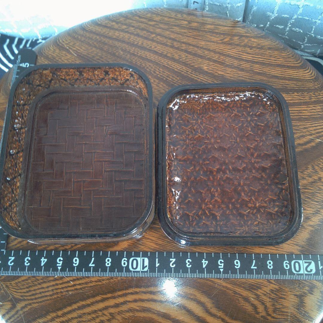 骨董６幾何学模様の木製小物入れ