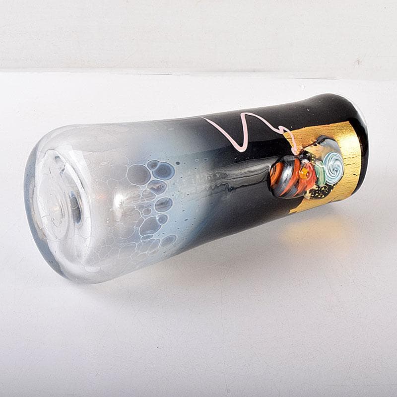 カメイガラス　亀井協一造　硝子花器　共箱　M　7045