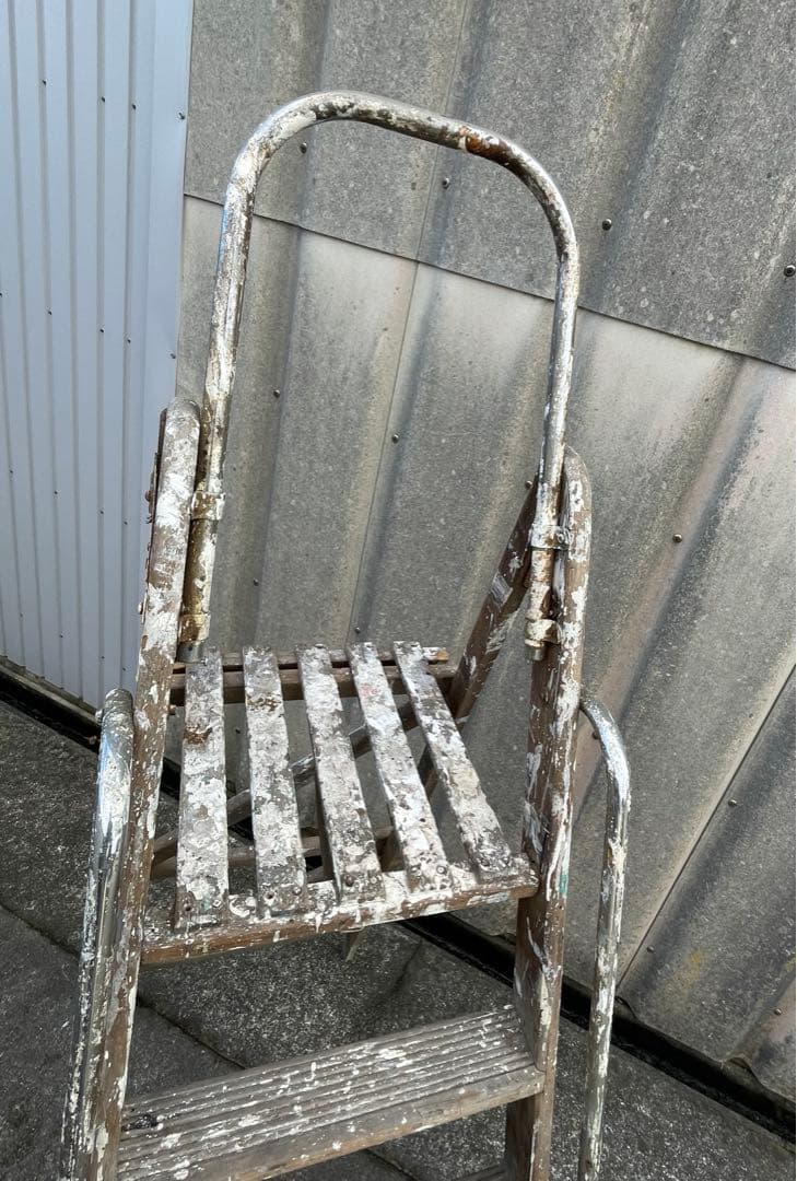 ビンテージ/イギリス/英国製/木製/大型/ラダー/脚立/ディスプレイ/店舗什器③