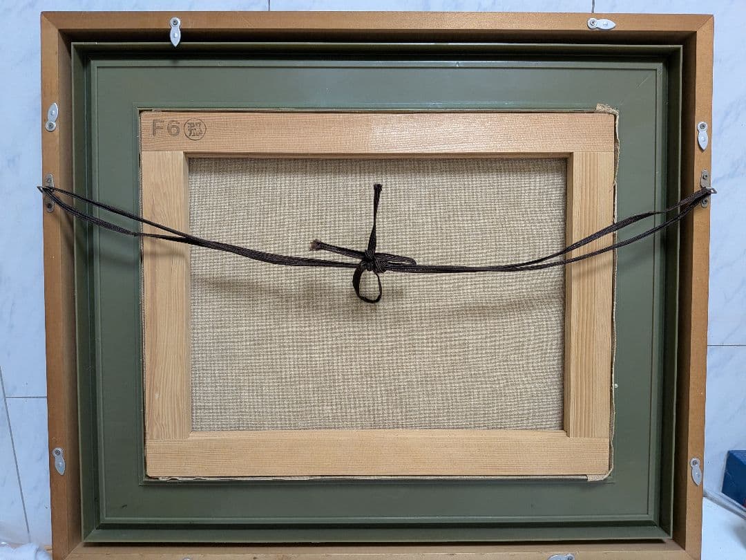 油絵「鮎２匹皿上並びにスダチ」昭和時代頃額サイズ横幅５７Ｘ縦４８Ｘ厚さ５額装品