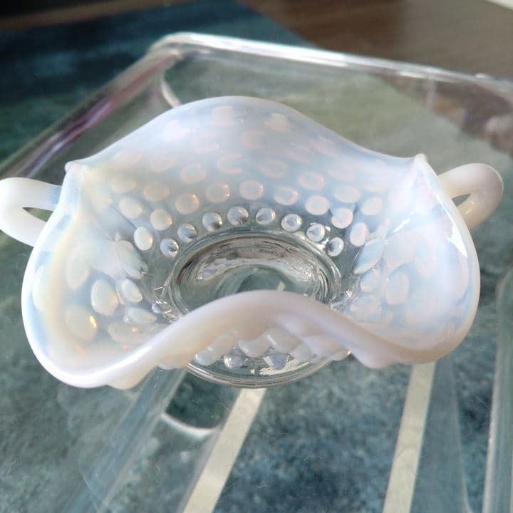 フェントン オパール  グラスプレート 美品です。ファイヤーキングお好きな方もー