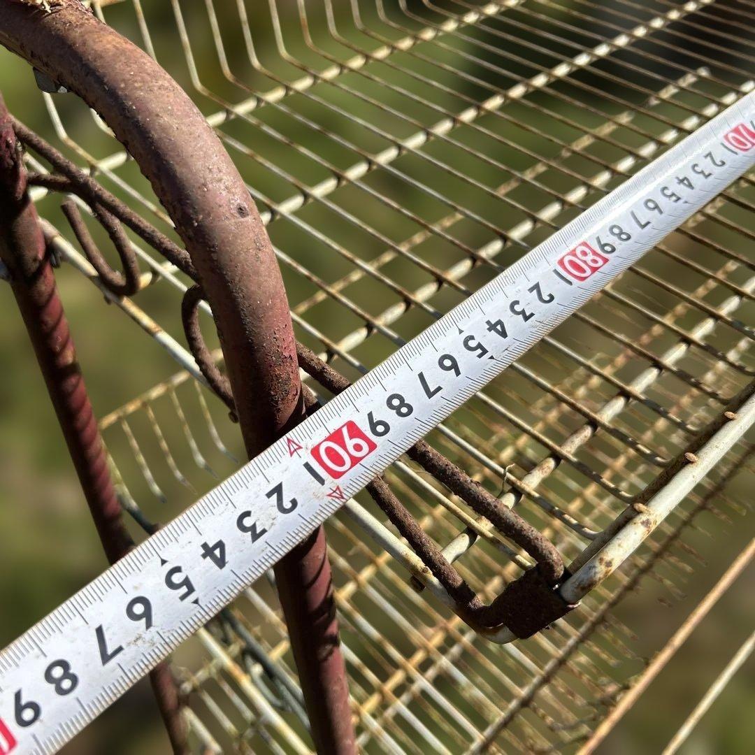 昭和レトロ　アンティーク　シャビー 3段ワイヤーラック 引き取り限定