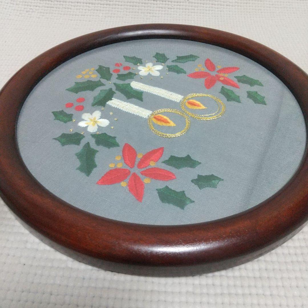 職人の手仕事〈松本民芸家具〉額縁3枚／刺繍アート付、昭和レトロ、民藝