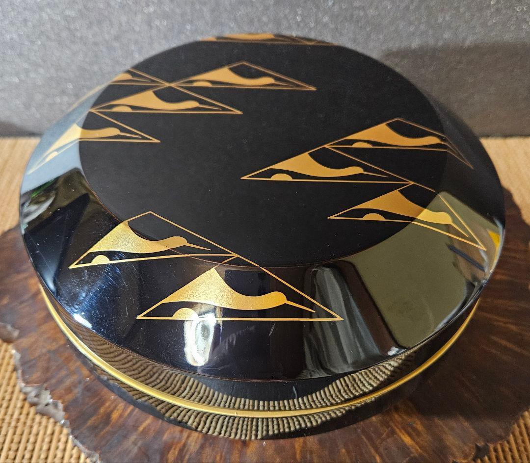 【真作保証❗】 輪島塗　塗師　茶平一斎 造　鱗鶴蒔絵　喰籠　お櫃　共箱　茶道具