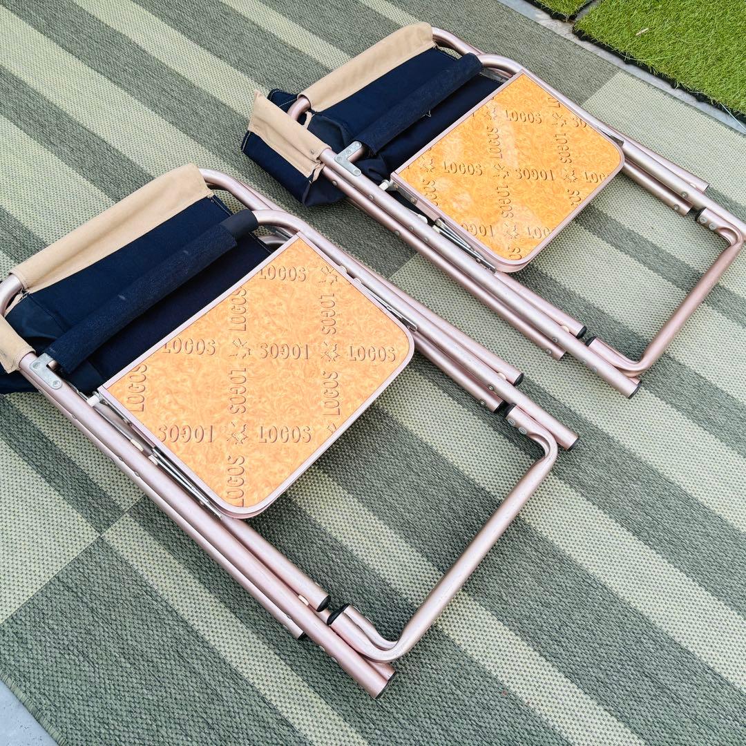 LOGOS アウトドアチェア 2セット テーブル付　ポケット　便利