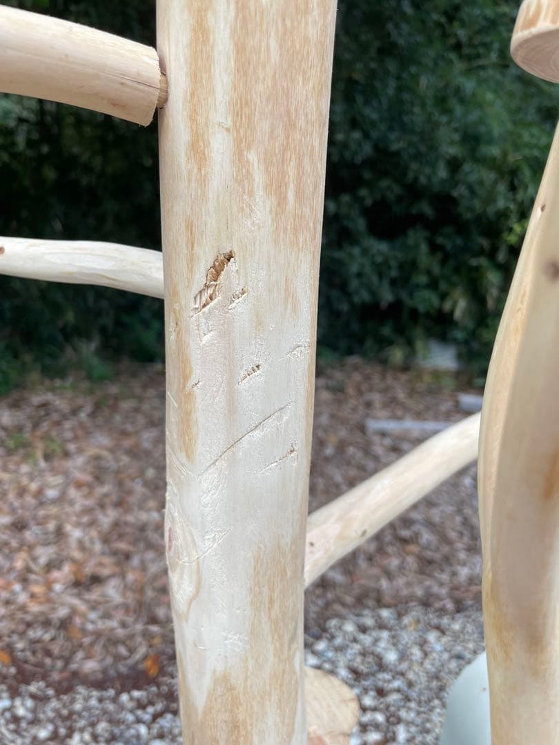 国産ヒノキ　鳥用止まり木　スタンド　アスレチック階段　約100センチ