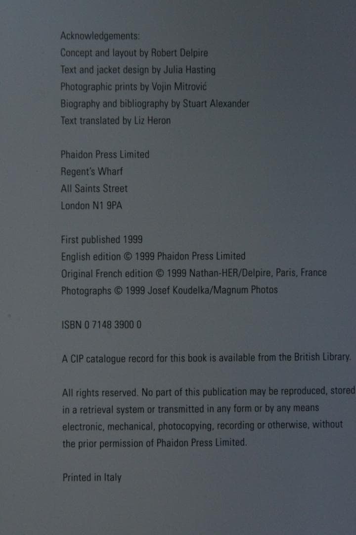 【Josef Koudelka: Chaos】　★★大幅に値下げしました