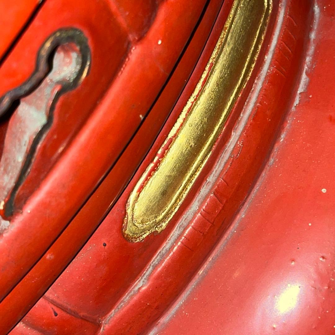 アンティーク　塗り物　漆　りん　台　けいす　木製　特大 おりん　仏具