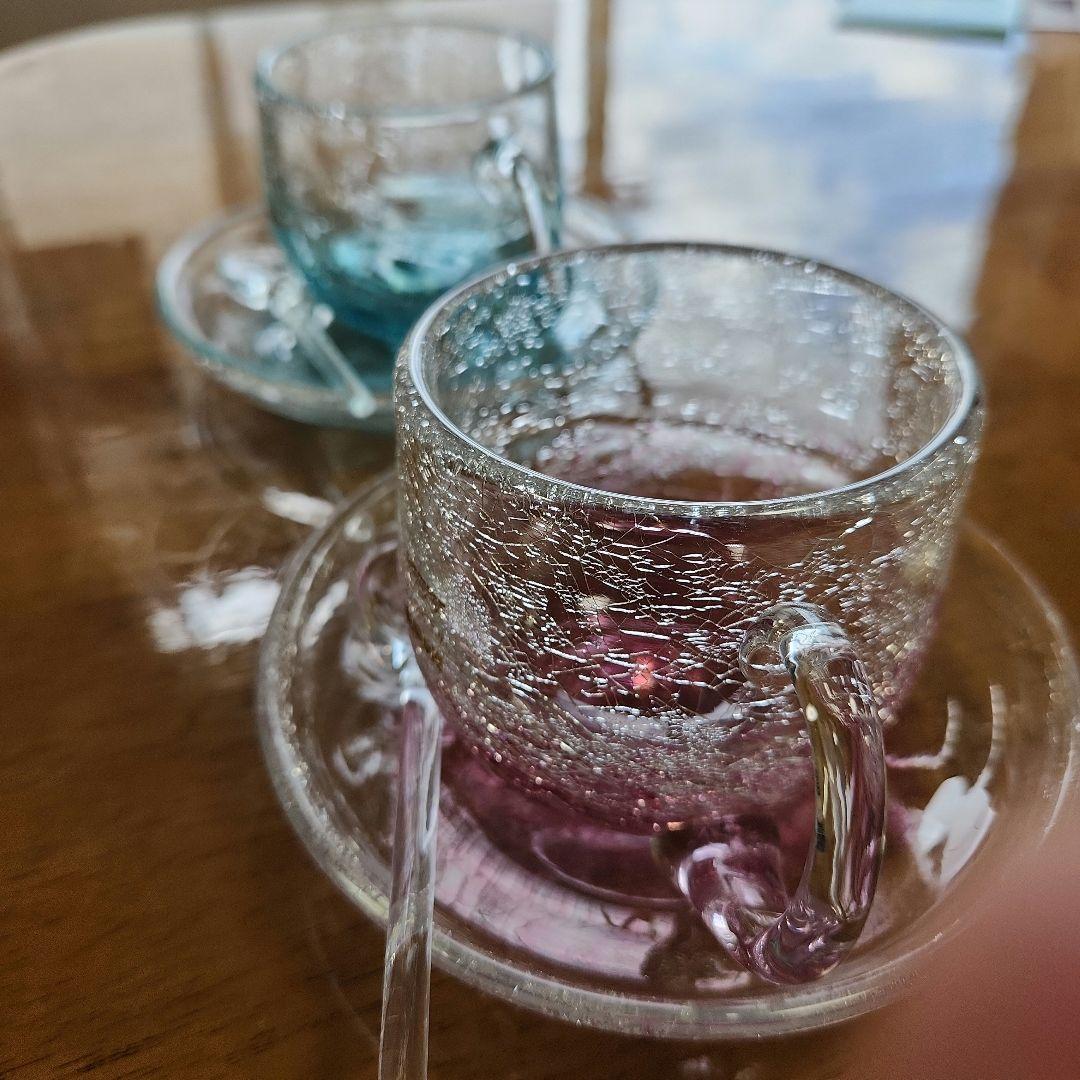 萩ガラス工房　内ひび貫入萩ガラス　コーヒーカップセット