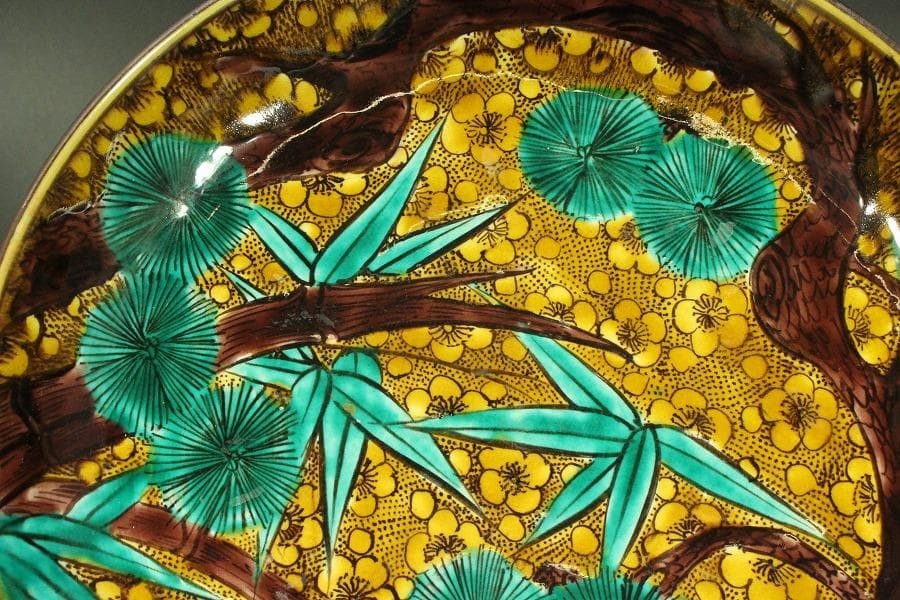 古九谷写 色絵 皿 φ30.5㎝(メ1056-3)