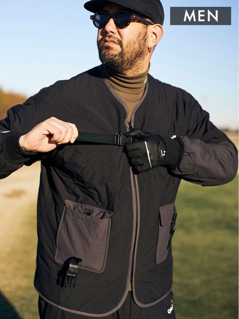 25FW　中綿ノーカラージャケット(メンズ)　CHG25-AW-J06 M