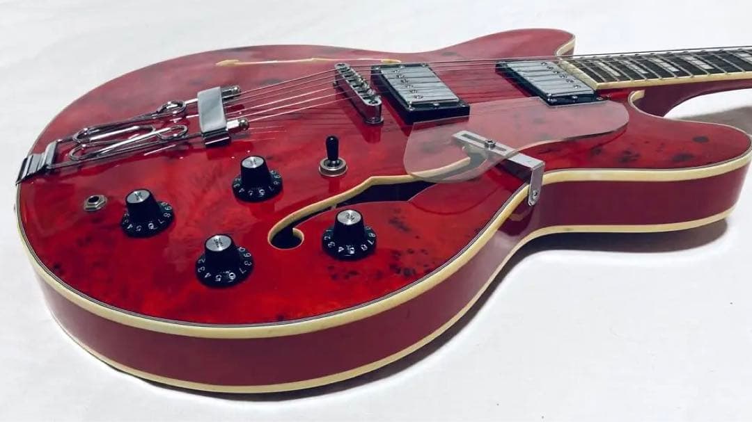 動作良好 GROTE guitar セミアコ―スティックギター レアカラー