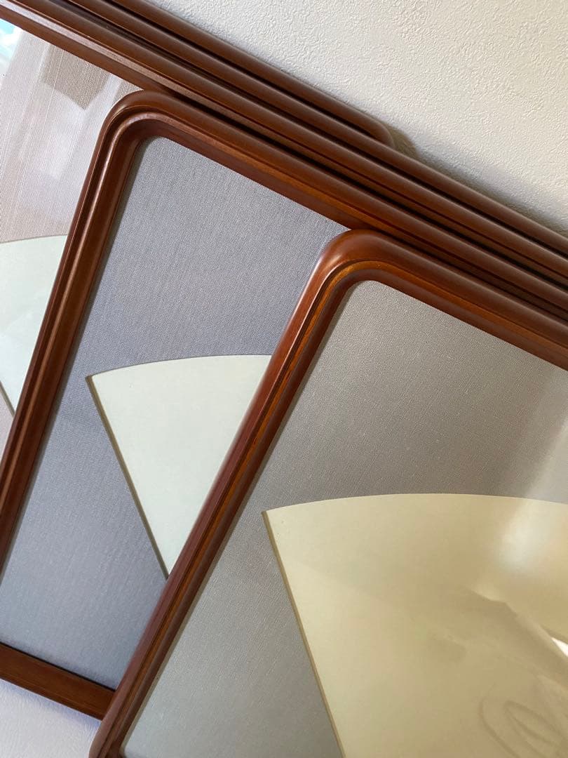 扇型　額縁　5枚　書道　扇面　木製額縁　和風　未使用　まとめ売り