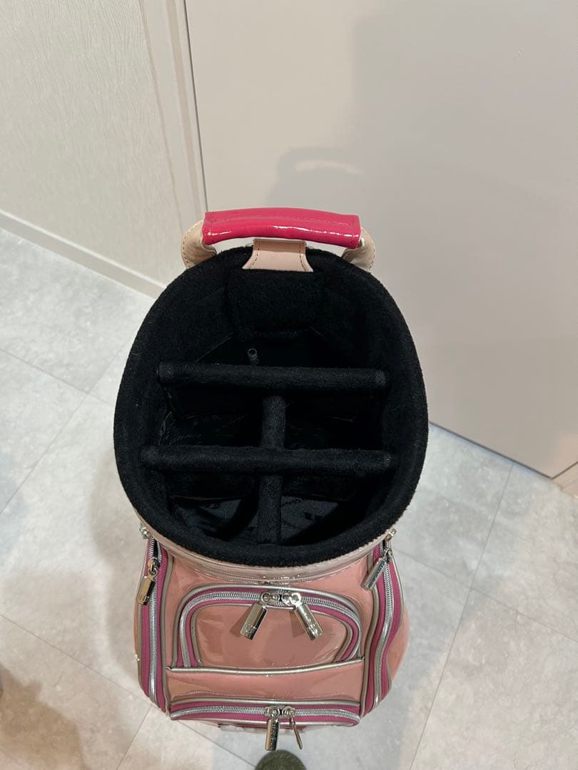 ゴルフバッグ　キャスター付　郵便バッグ付&ヘッドカバー付　pink MU