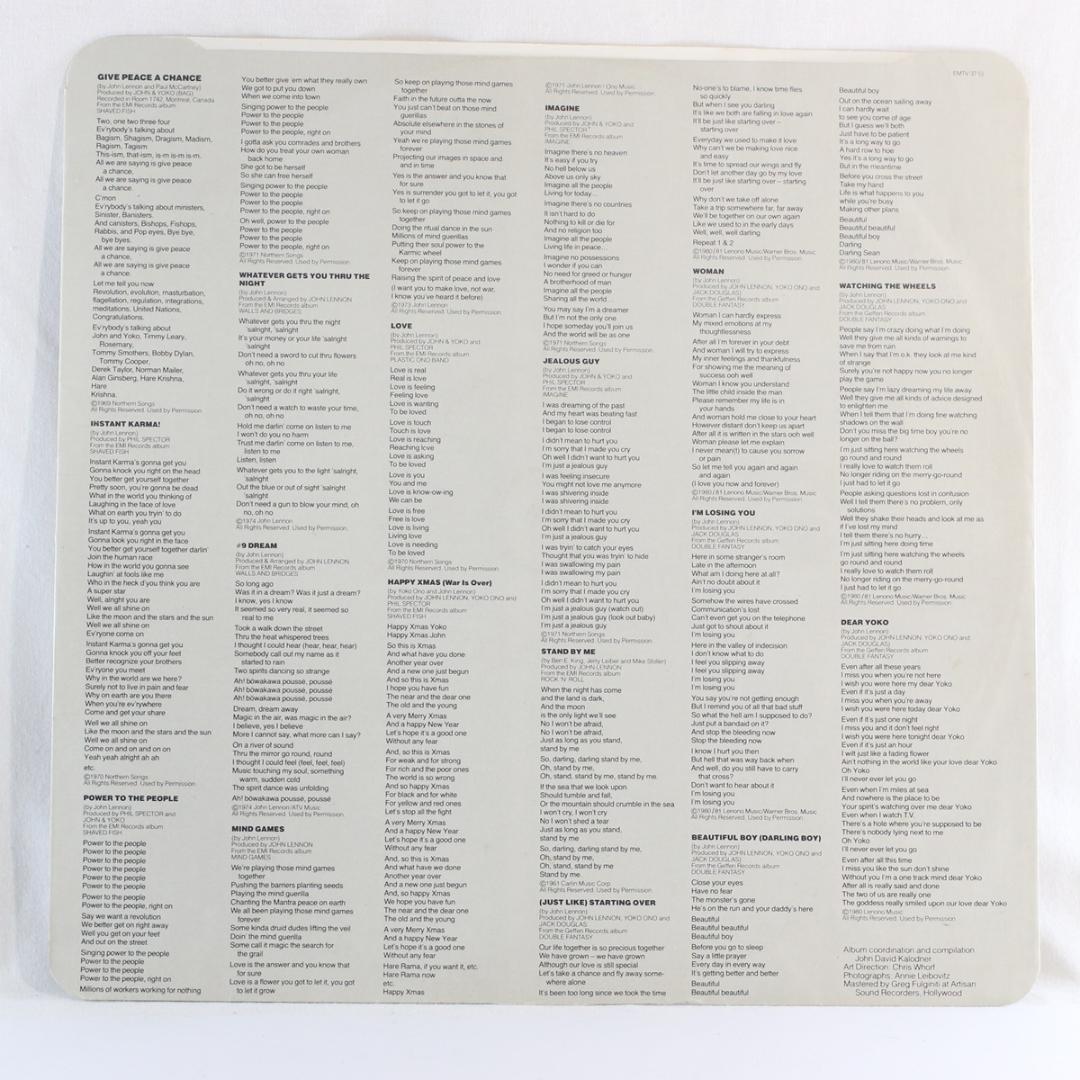 英LP The John Lennon Collection UKオリジナル