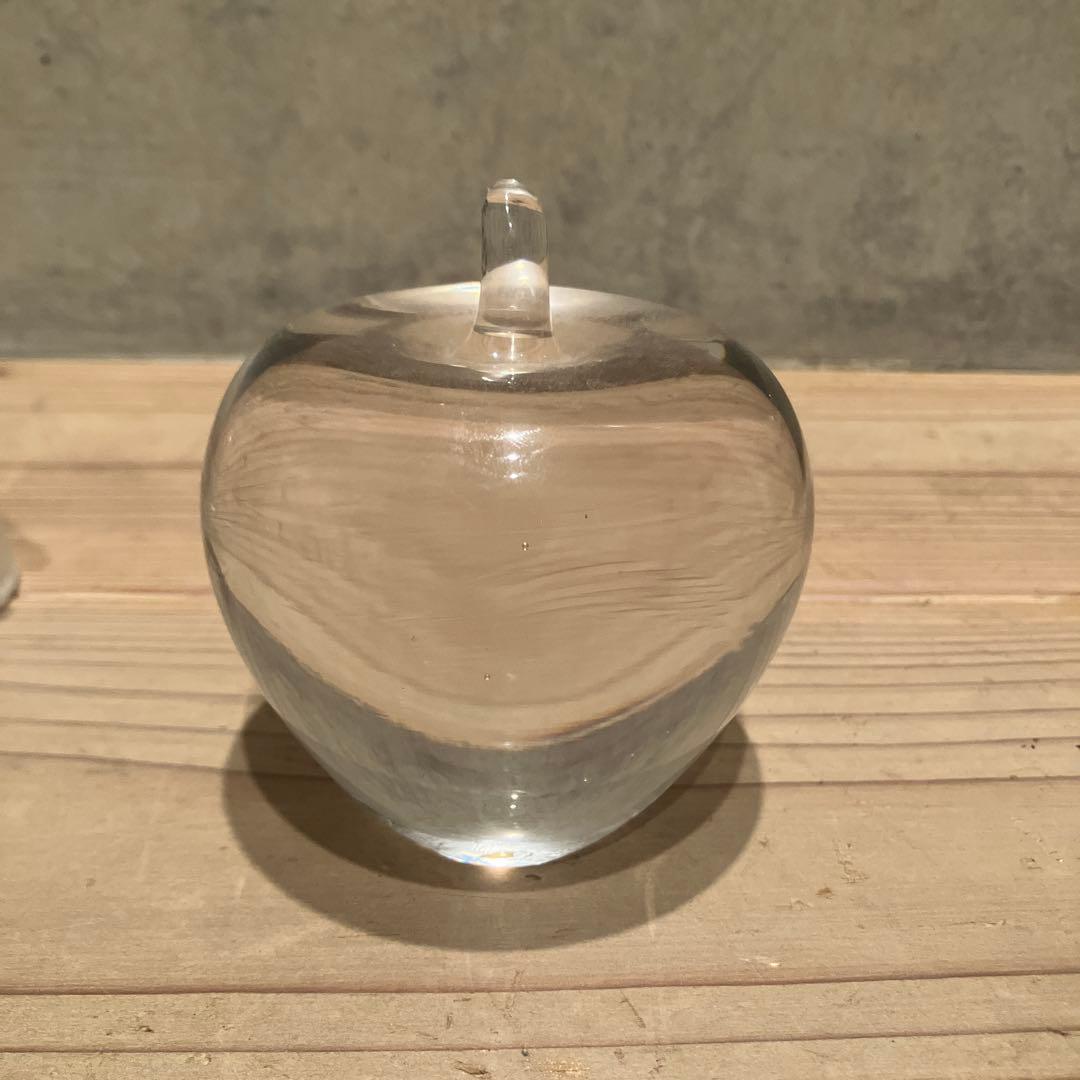 美品 ヴィンテージ ガラス 馬　りんご 置物 オブジェ ずっしり　クリスタル