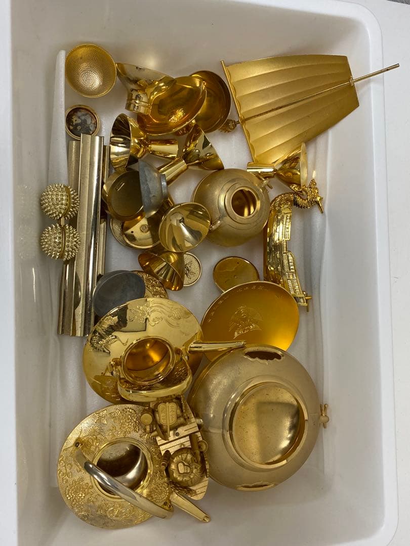 3-3287 24KGP金盃、錫製、他金属品等まとめ