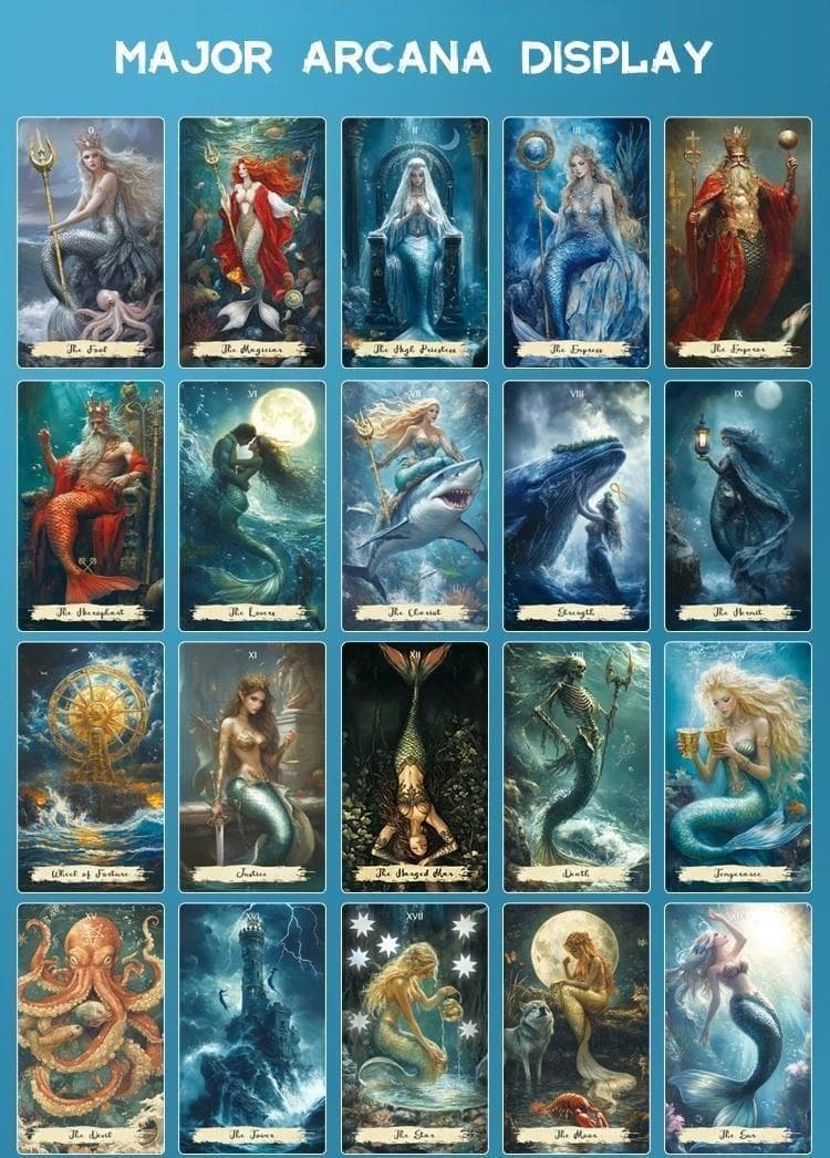 【正規品タロットカード】繊細な美麗イラスト✨マーメイドや海の精霊たちのタロット