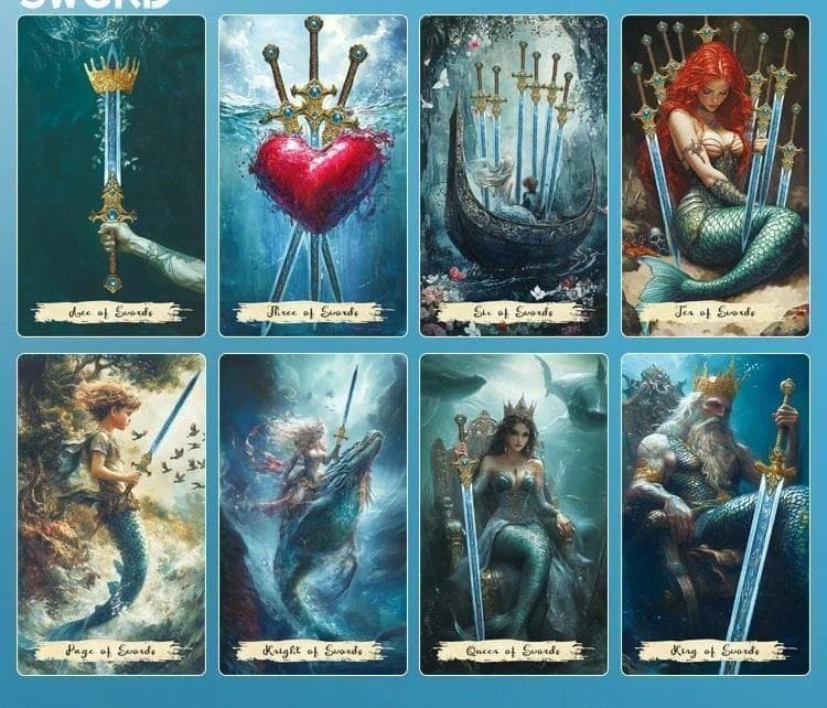 【正規品タロットカード】繊細な美麗イラスト✨マーメイドや海の精霊たちのタロット
