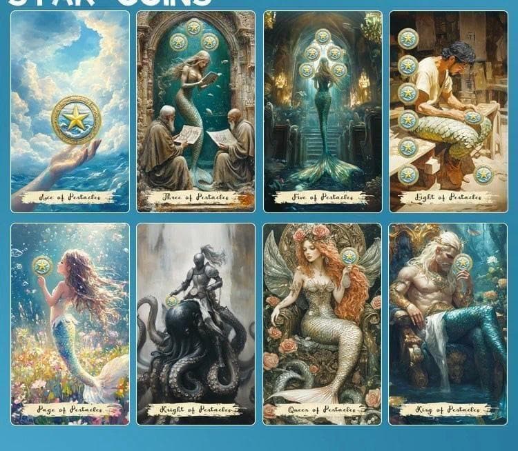 【正規品タロットカード】繊細な美麗イラスト✨マーメイドや海の精霊たちのタロット