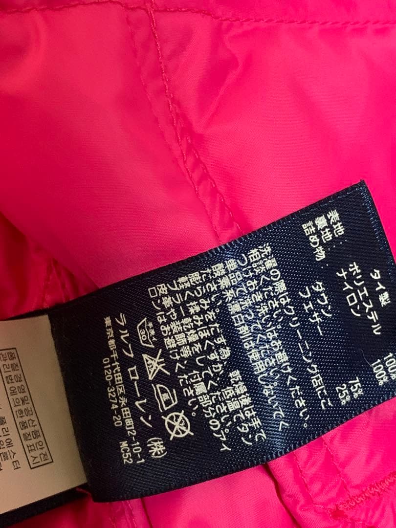 RALPH LAUREN SPORT ピンク ダウンベスト レディース