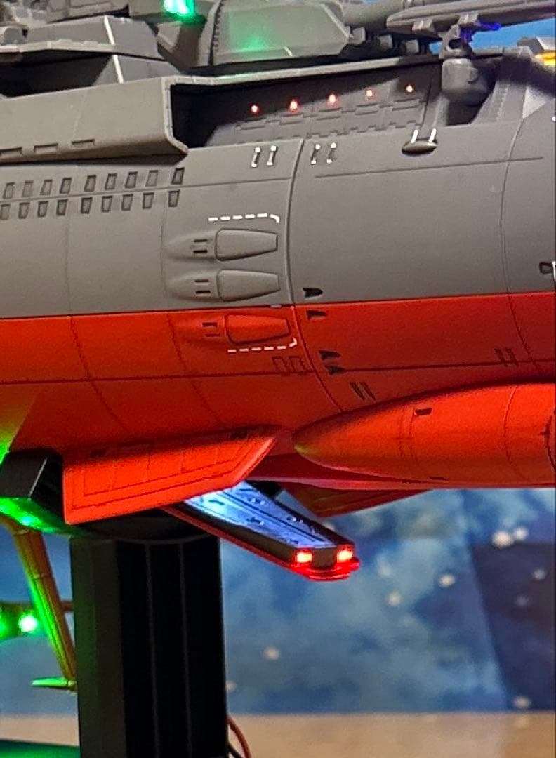 宇宙戦艦ヤマト　1/500フル電飾、墨入れ、つや消し塗装、完成品