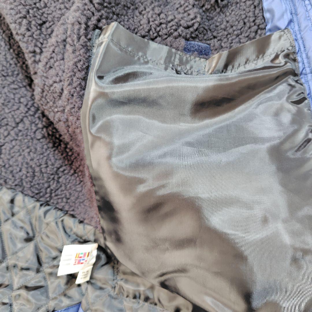 adidas フード付きベンチコート +10　ボア裏生地 紺　Lサイズ