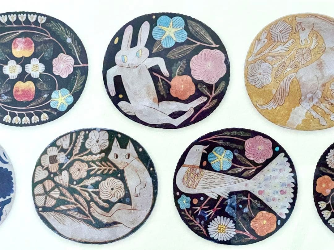 まむページ　ポストカード付 鹿児島睦　陶板　一点物　陶芸家　ハンドワーク