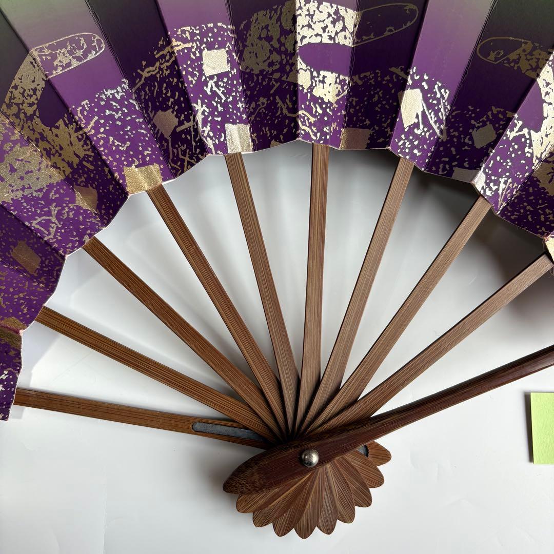 (905)舞扇　7本セット　緑　紫　金銀　煤竹