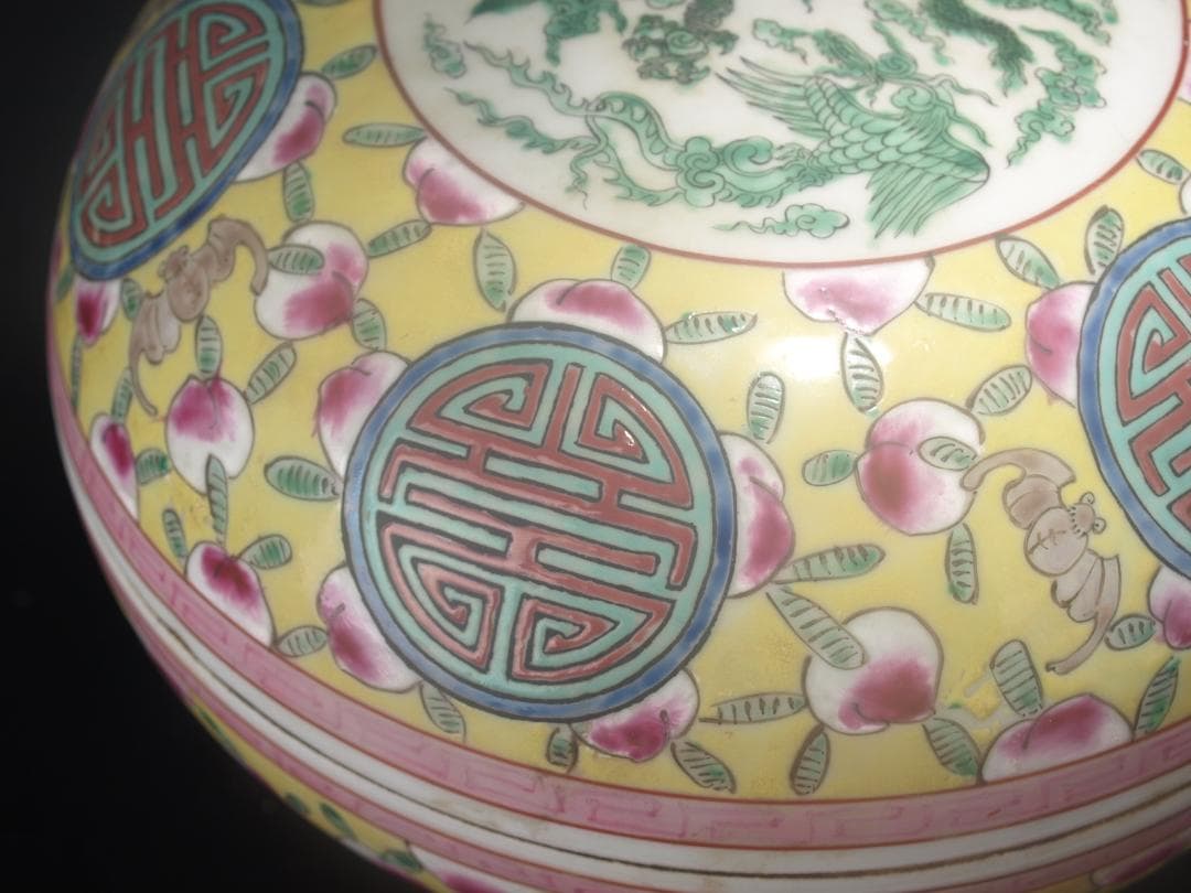 骨董市仕入れ　中国 清時代　在銘手描き置物 美術品 AK1069A1-3