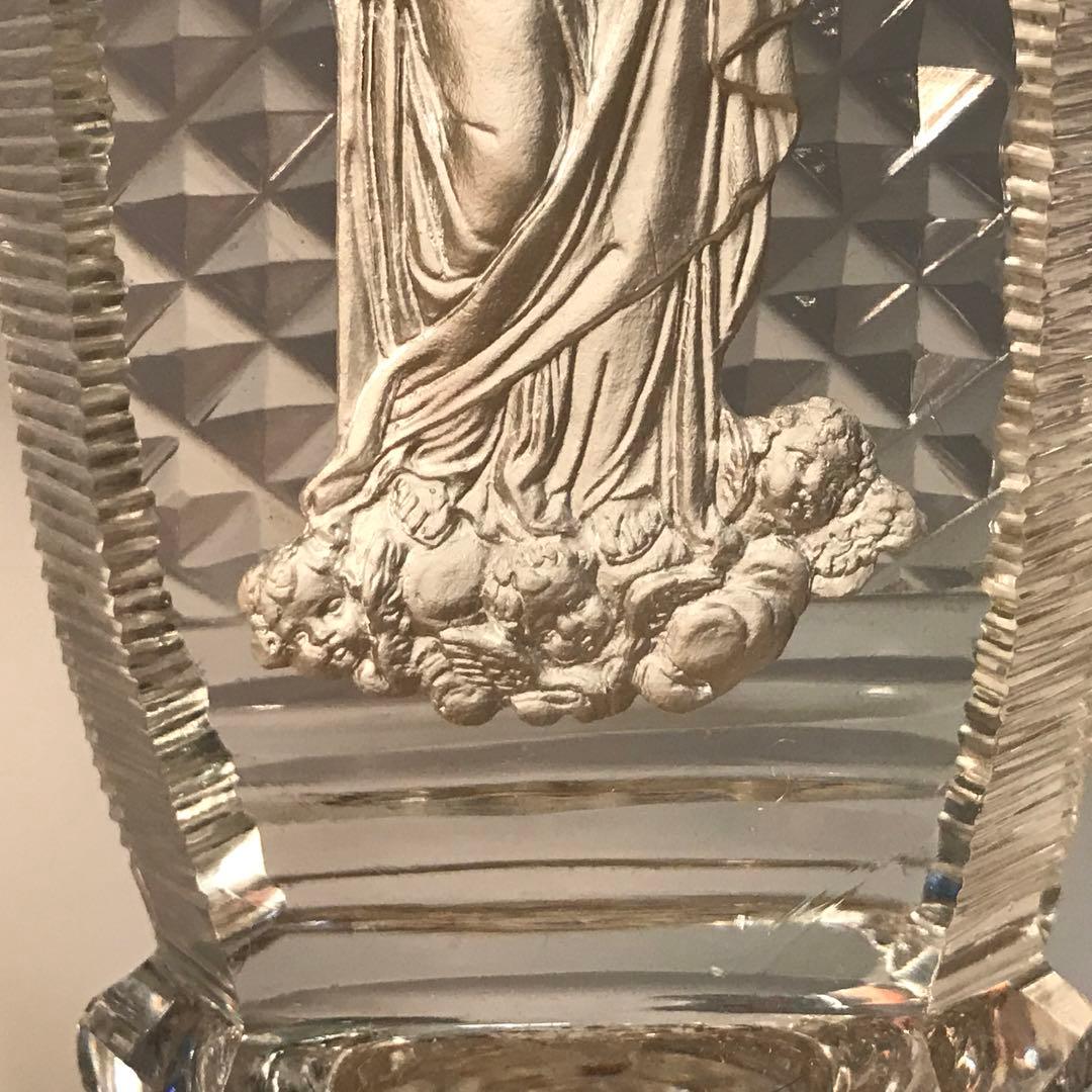 極希少とても古い聖母マリアとイエスの美しいオーナメント☆クリスタル＆セラミック☆