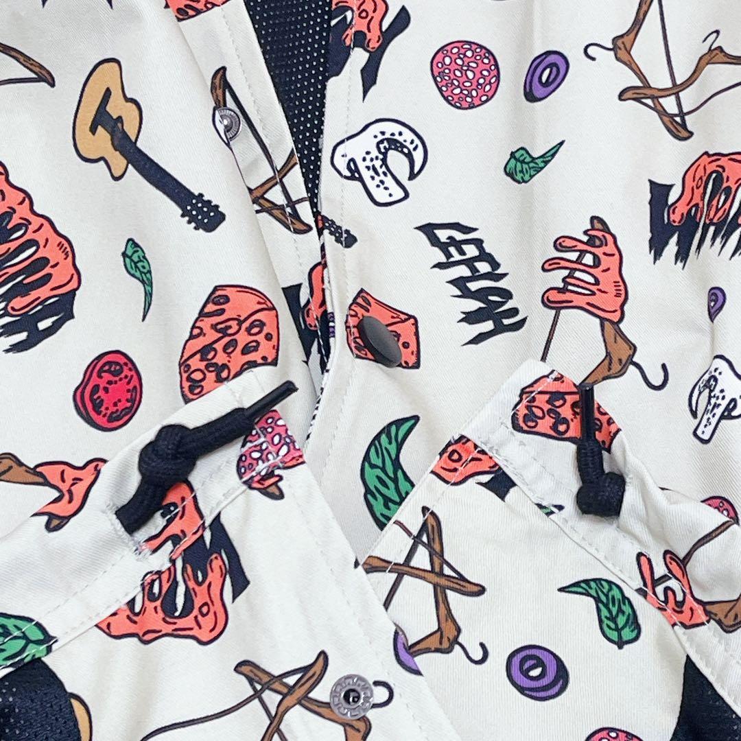 新品未使用 WANIMA×LEFLAH ピザ柄 総柄 コーチジャケット XXL