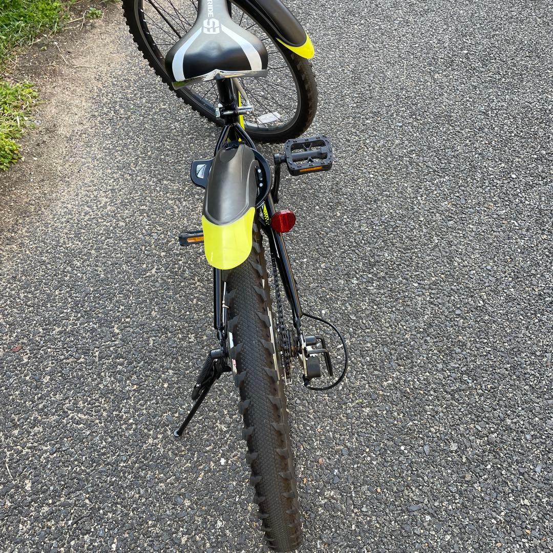 キッズバイク 黒と黄色 アサヒ　前部バスケット付き　26インチ