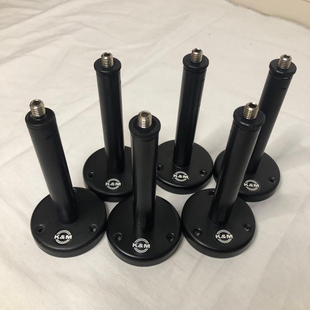 送料込★美品★K&M グースネック ベース22110 6本 マイクスタンド