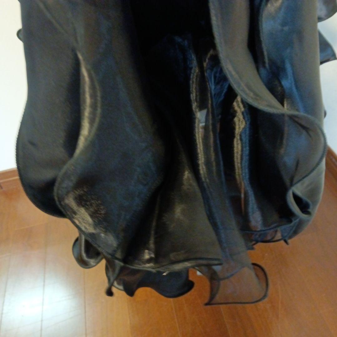 専用✨️豪華✨️社交ダンス用ツ―ピ―スドレス 黒と紫の花柄（M〜Ｌサイズ）