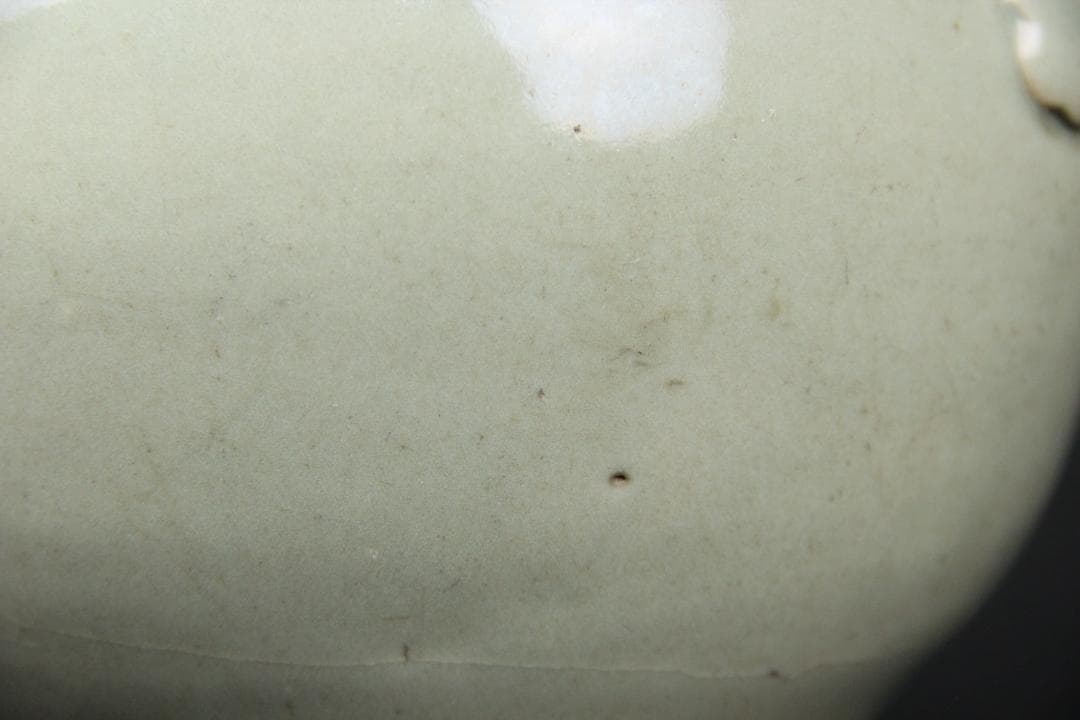 唐物　明～清　七官青磁　青瓷　耳付水指　茶道 　龍泉窯　FJ21-4