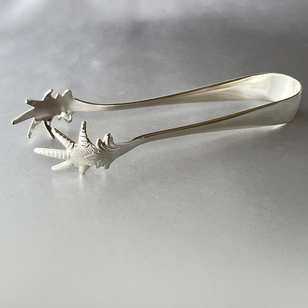 【英国】ライオンのアイスペール / トング【シルバープレート】