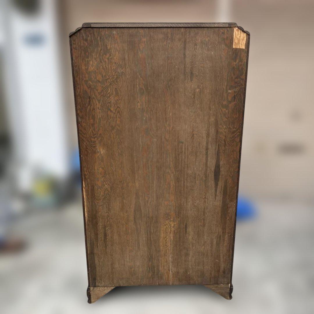 アンティーク　ヴィンテージ　家具　キャビネット　本棚　ブックケース　彫刻　木製