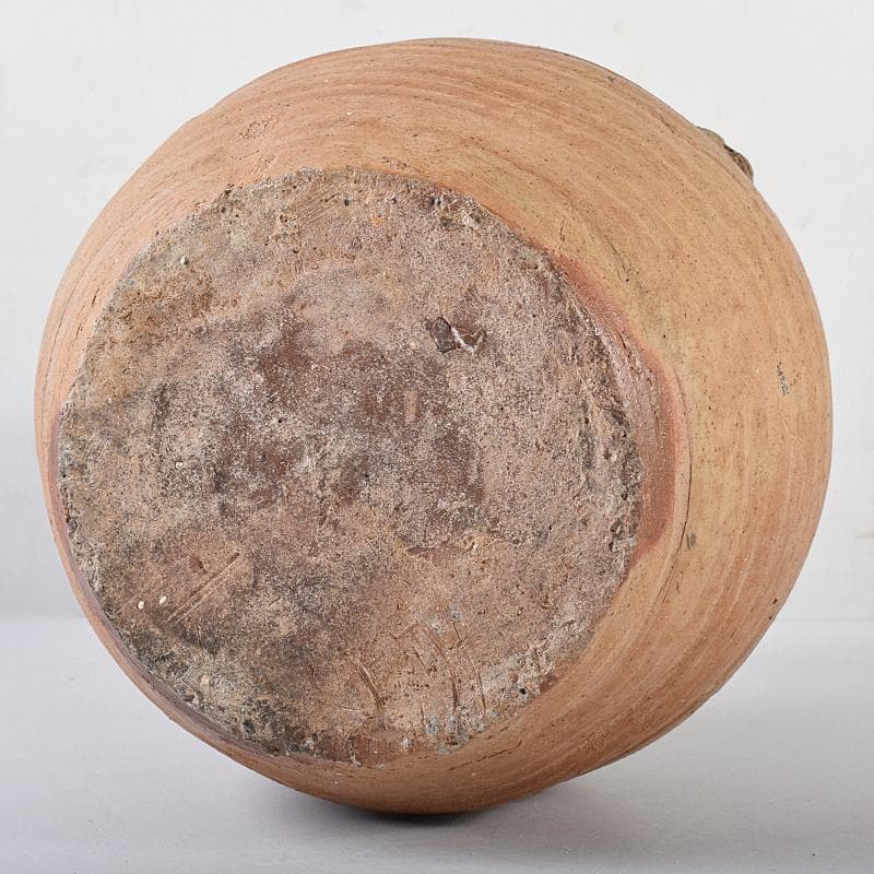 中国　褐釉　双耳壷　時代箱付　V　R8590B