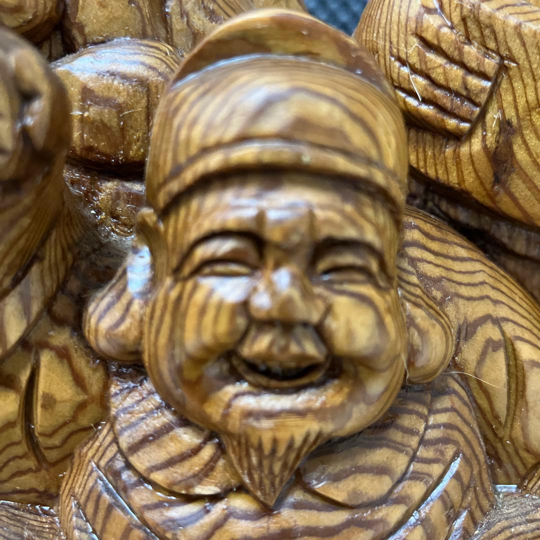 木製 七福神 彫刻 約50cm
