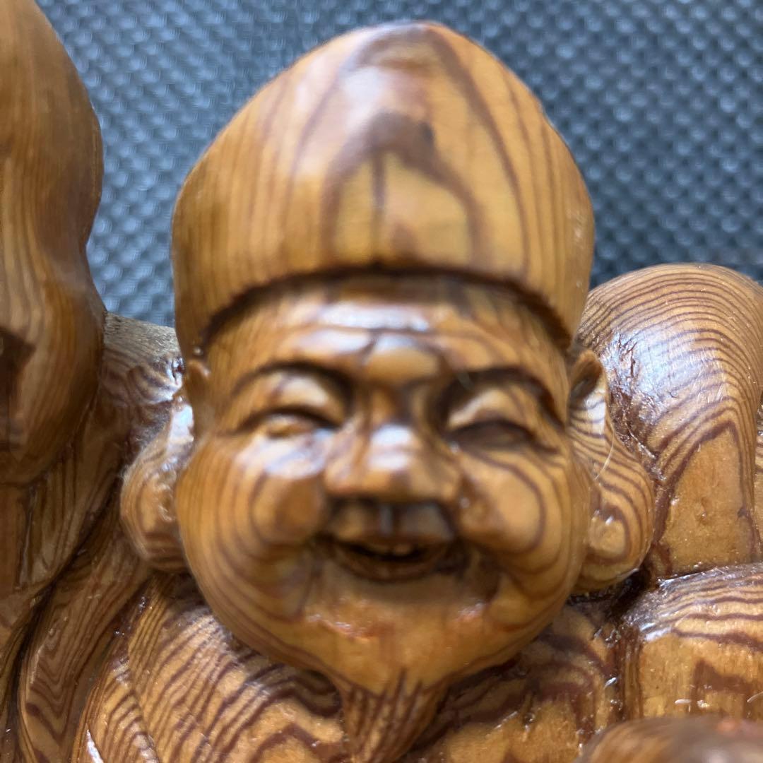 木製 七福神 彫刻 約50cm