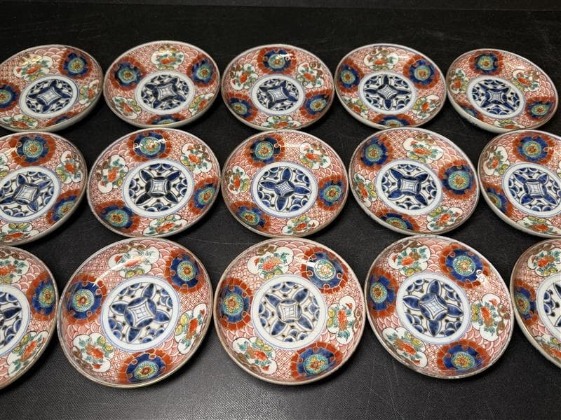 時代 古伊万里 錦手 四通組 60客 無傷 各15上 太明成化年製 文政十亥八月