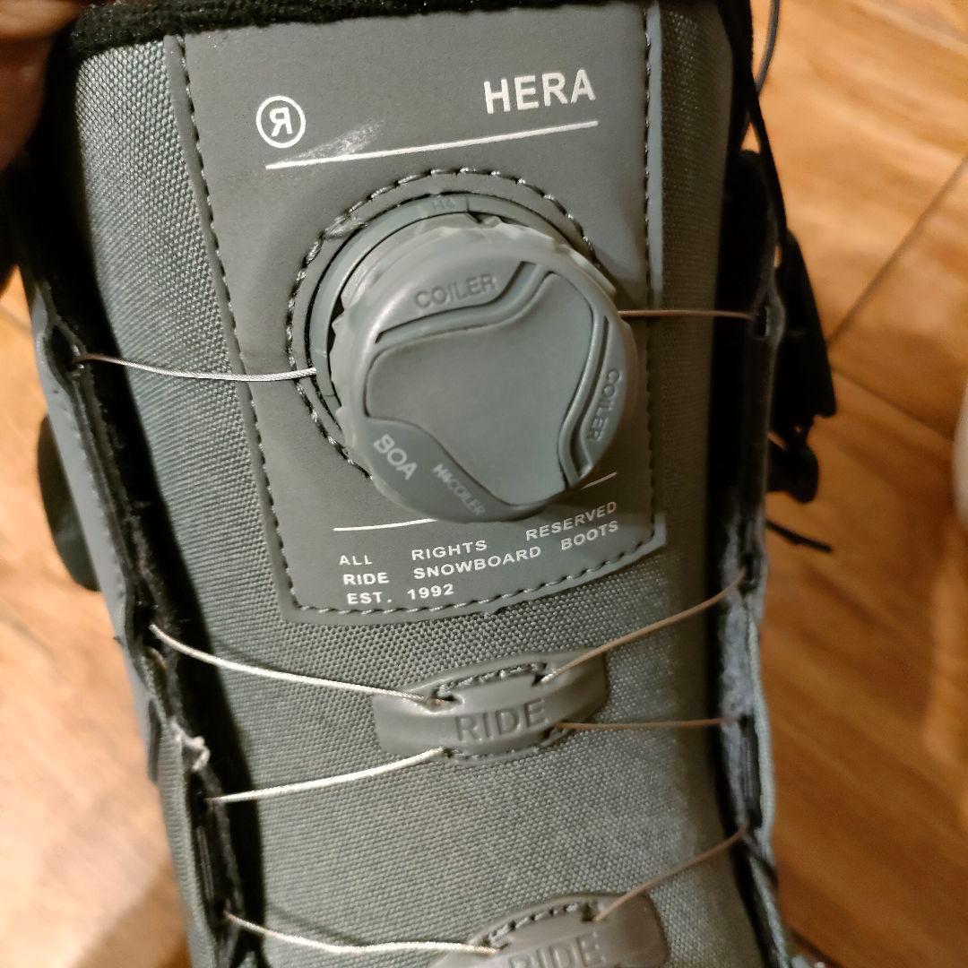 美品 RIDE HERA ヘラ 25.0cm Wボア グレー スノボブーツ　高級