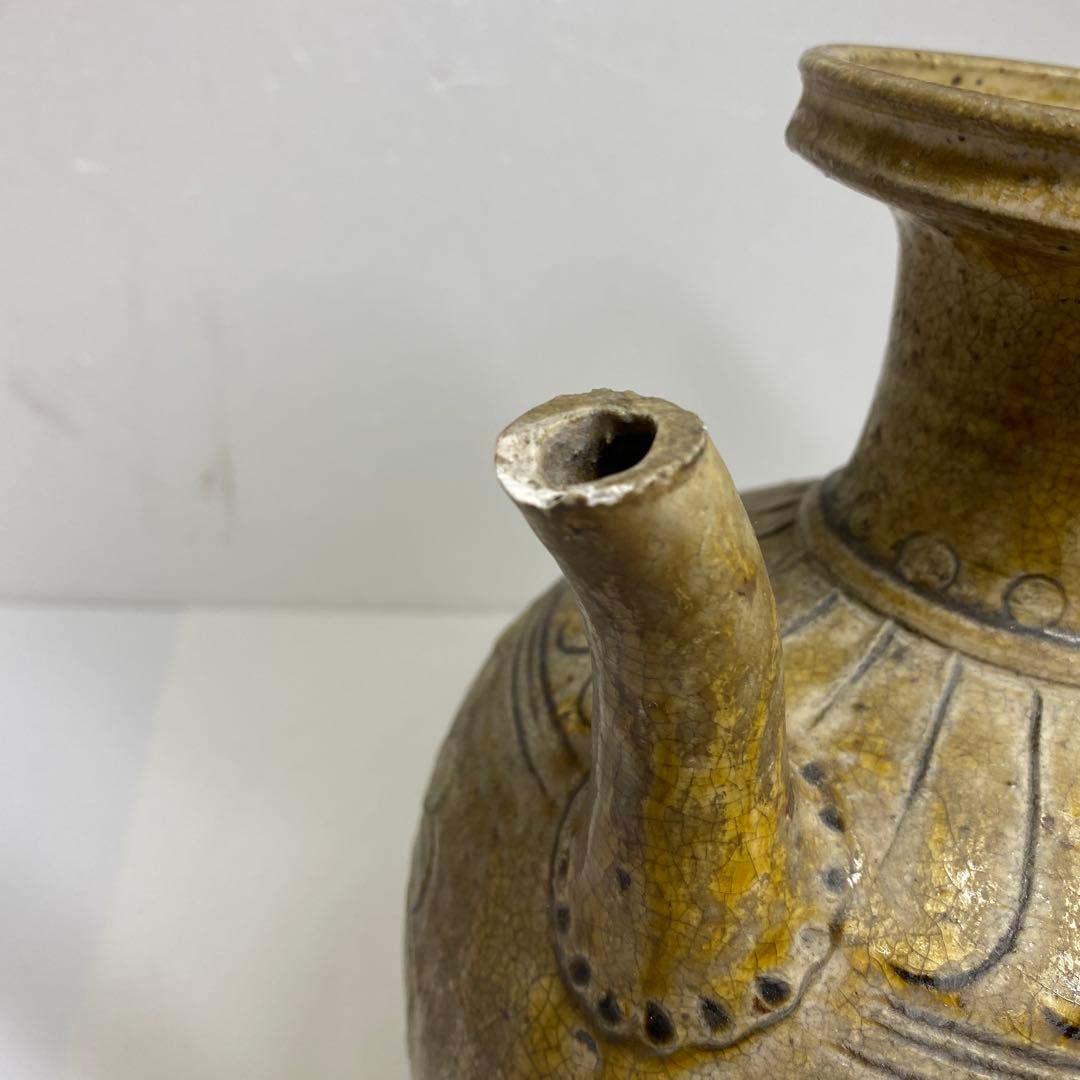 江戸初期　黄瀬戸水次　高さ27㎝　東Y7-0213②